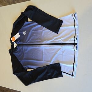 Attraco women's zip front swim top. Size small. NWT